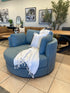 Large Cozy Cuddle Chair with 360' Rotation In Rustic Blue