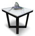 Mintaro square lamp table marble top black oak frame