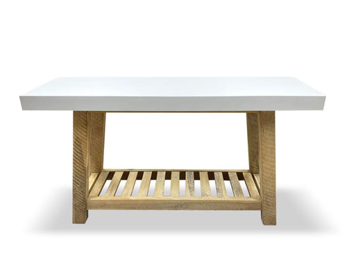 Toledo hall table acacia timber white concrete top