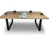 Tuscany 2400 dining table in natural oak timber with black legs