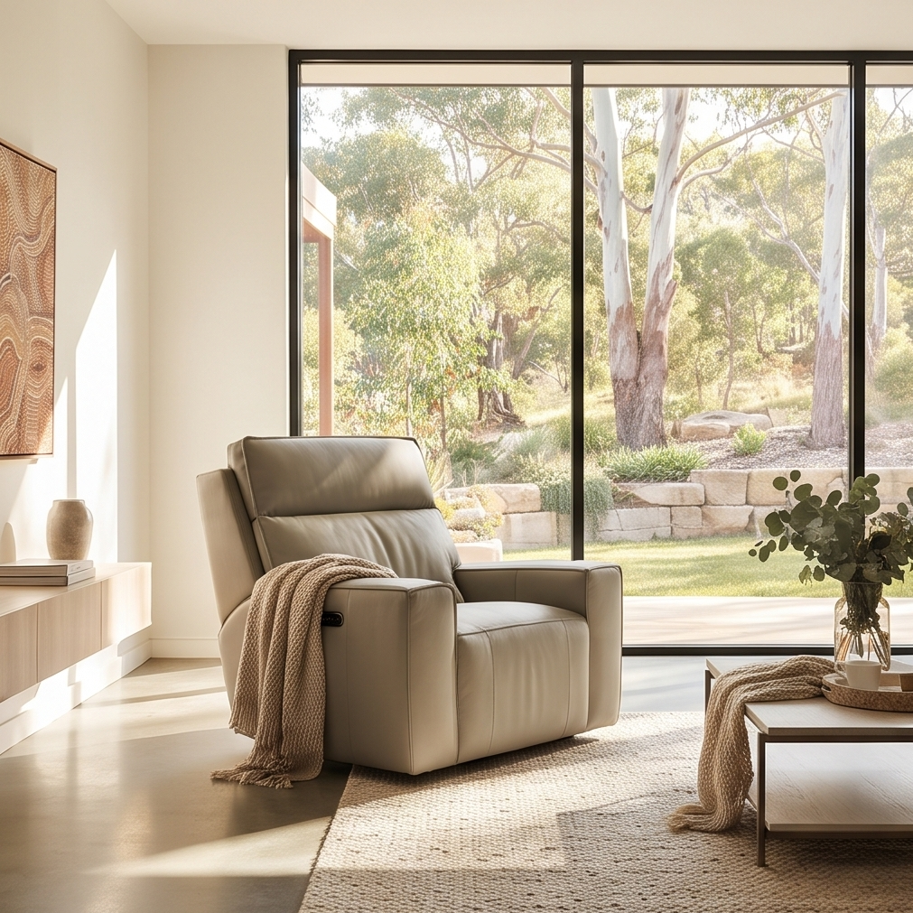 Rockville single recliner with dual electric recliners in grey leather