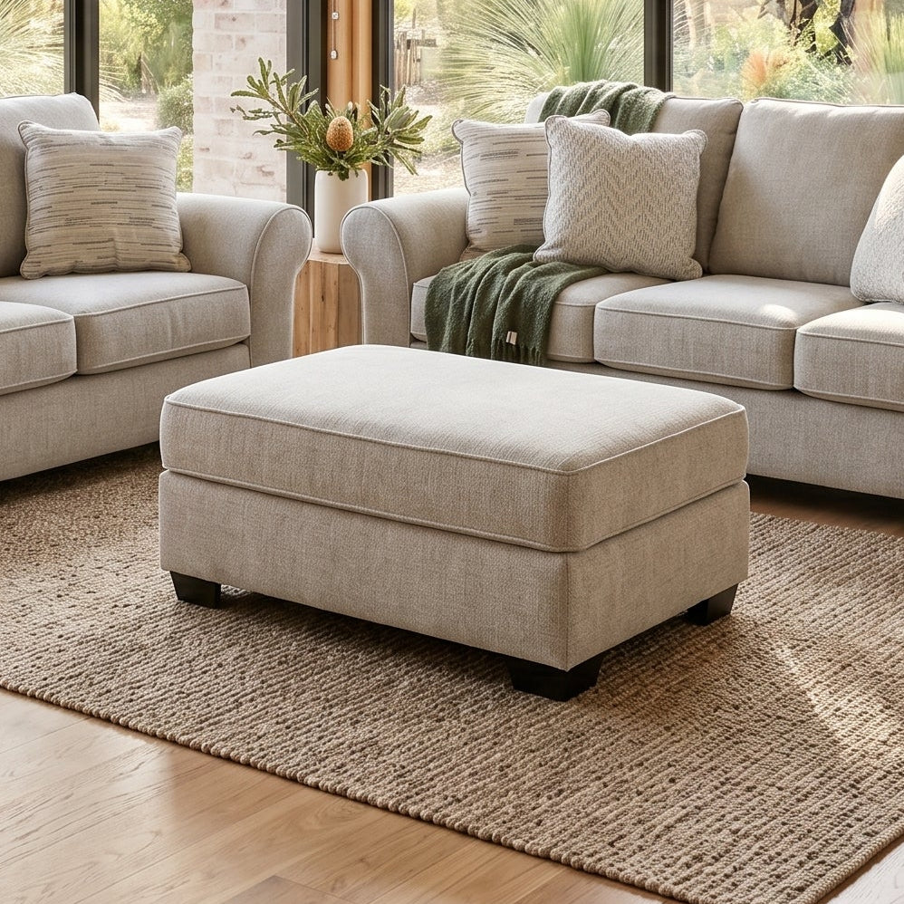 Remmy Ottoman In Natural Grey