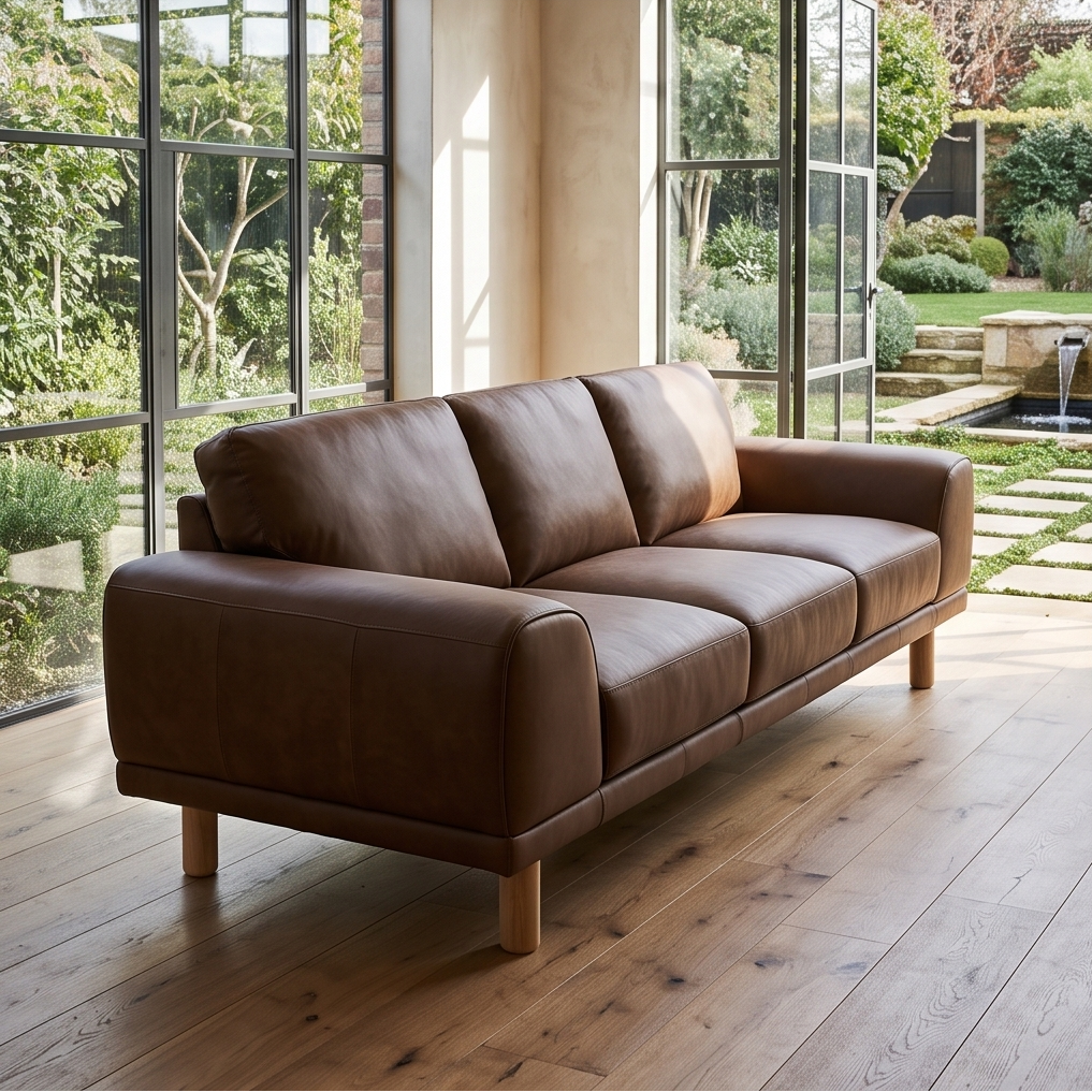 Dutton 3 Seater In Chocolate Leather