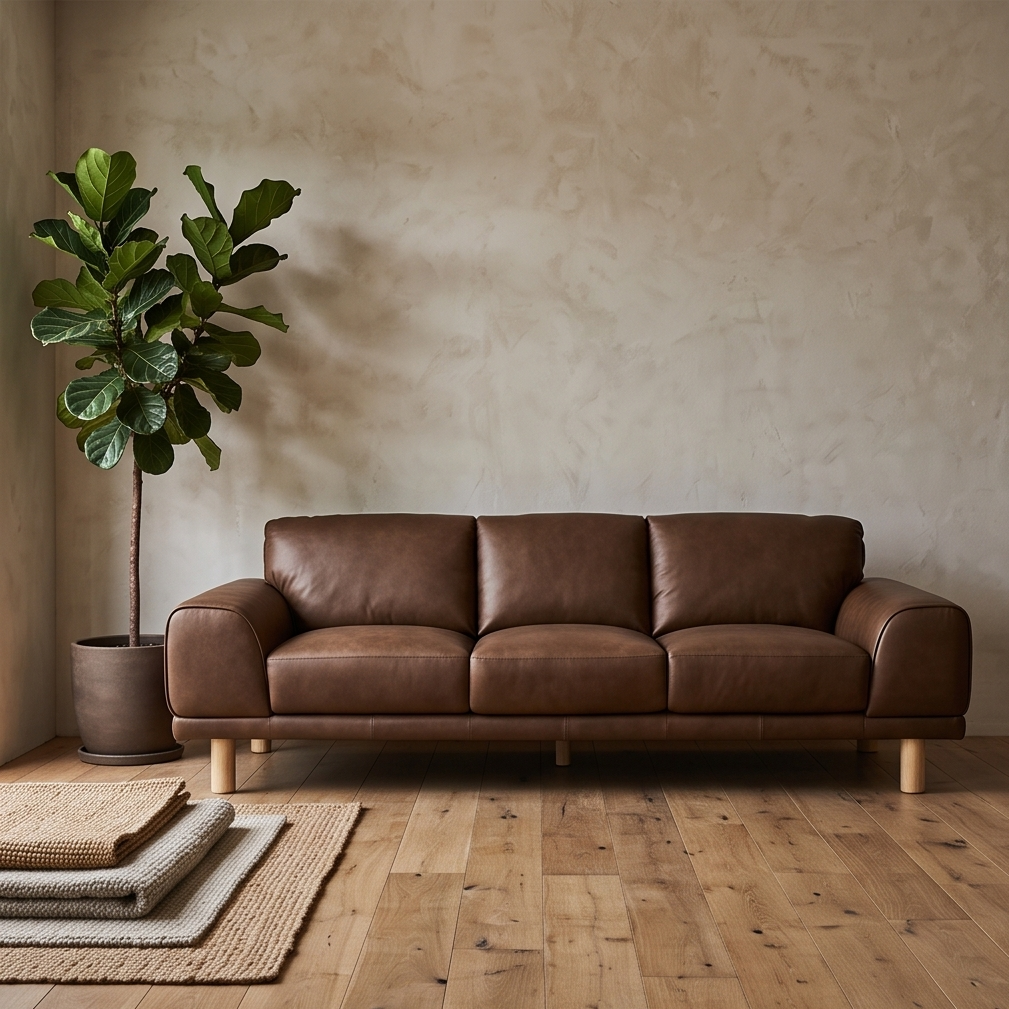 Dutton 3 Seater In Chocolate Leather
