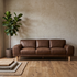 Dutton 3 Seater In Chocolate Leather
