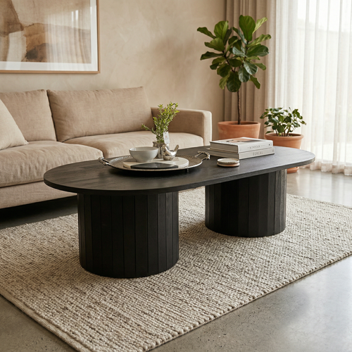 Athena Ripple Oval Coffee Table