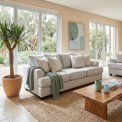 Pearce 3 Seater Sofa In Soft Grey