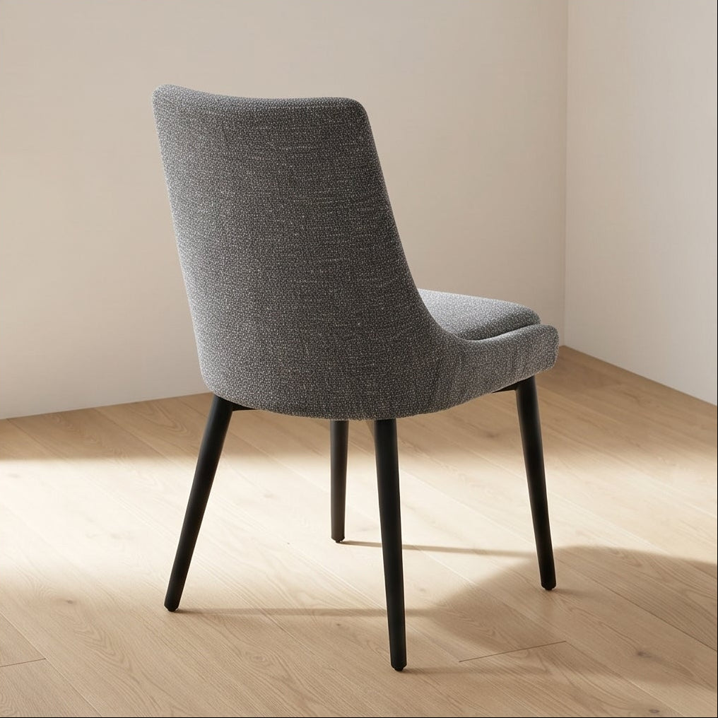 Milano Dining Chair In Dark Grey With Black Leg