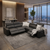 Monaco modular with 3 electric recliners in charcoal leather