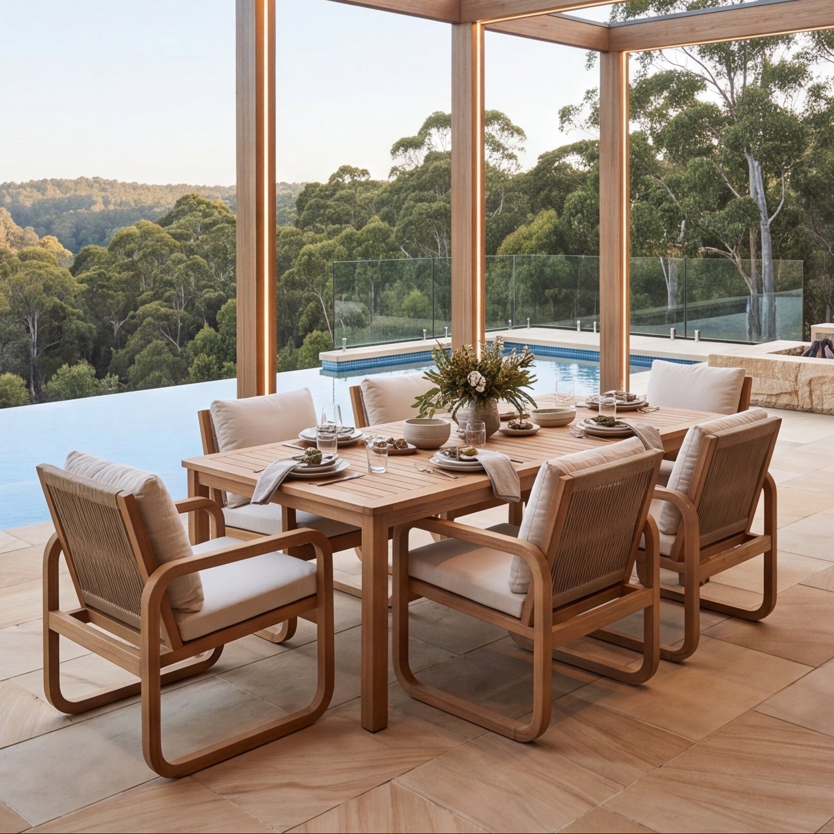 Lando 7 Piece Hardwood Outdoor Package