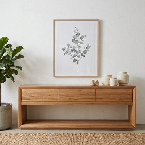 Sussex 200cm Hall Table In Australian Blackbutt Timber