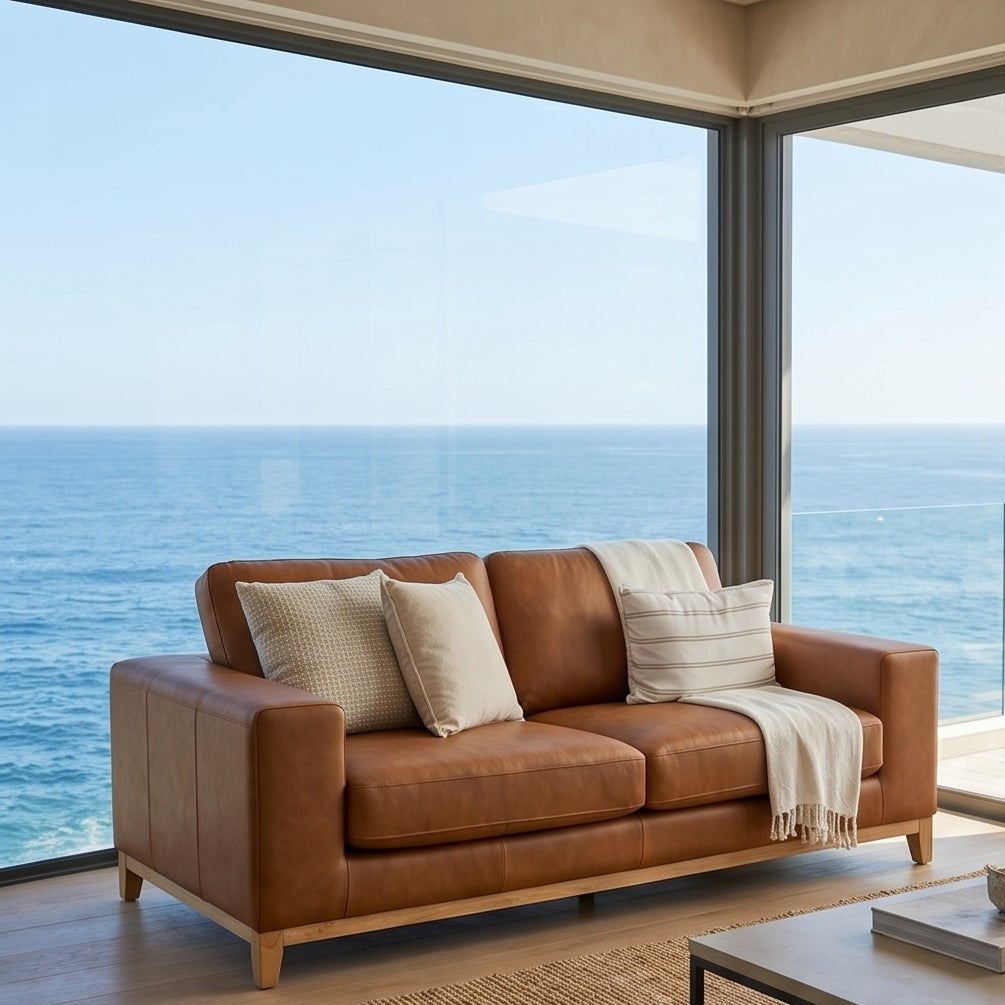 Bliss 2 Seater In Tan Leather