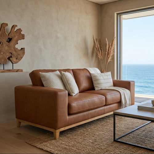 Bliss 2 Seater In Tan Leather