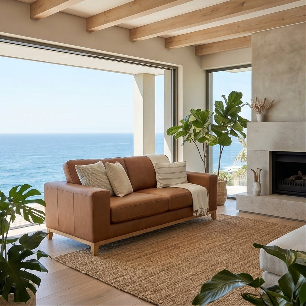 Bliss 2 Seater In Tan Leather