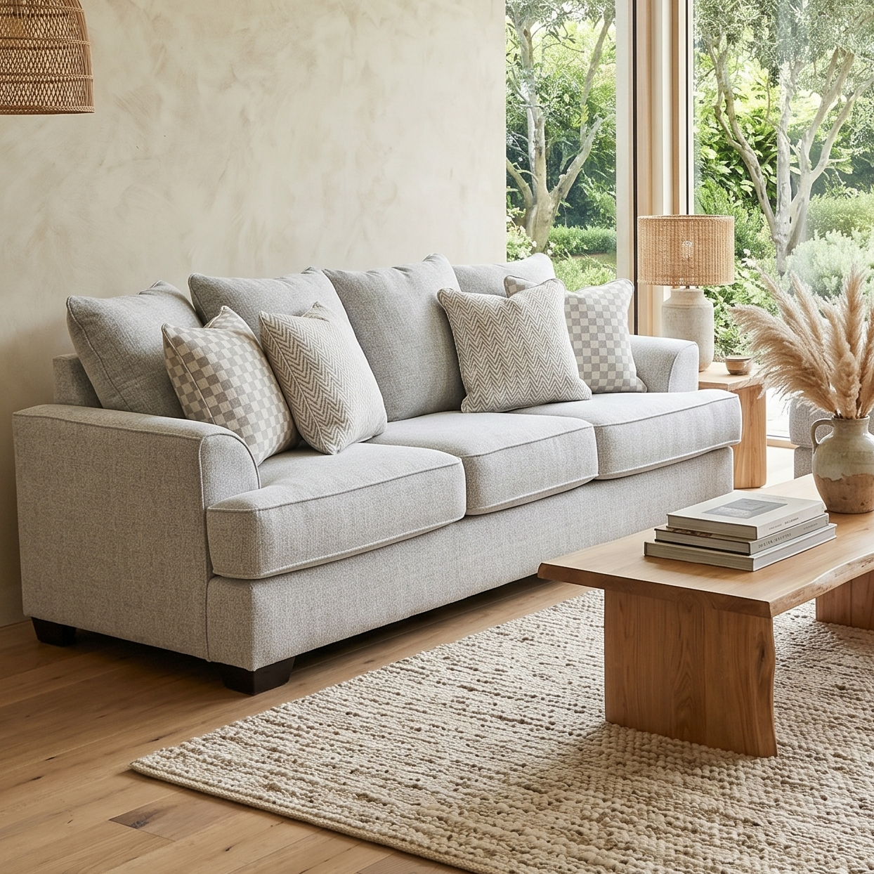 Pearce 3 Seater Sofa In Soft Grey