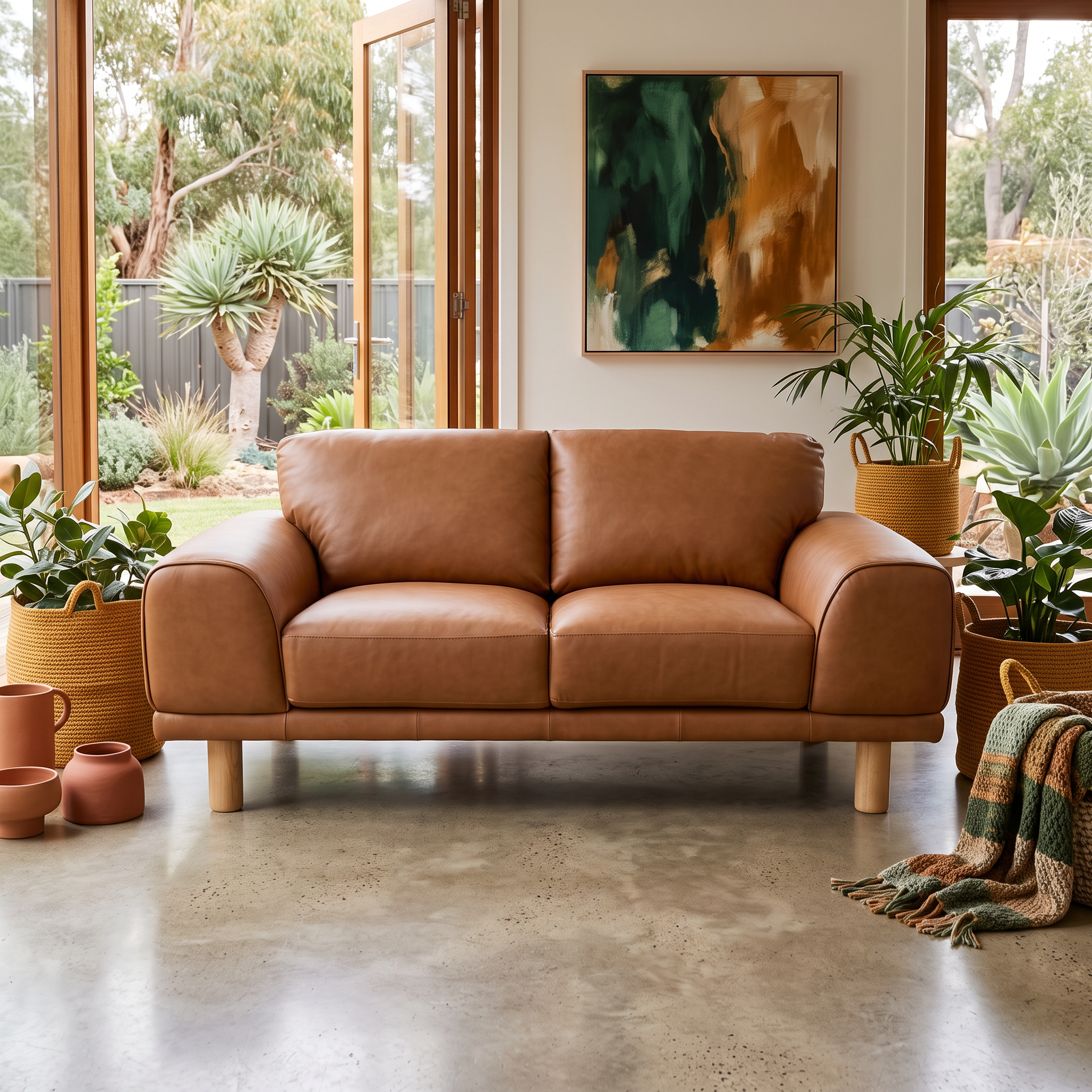 Dutton 3+2 Camel Colour Leather