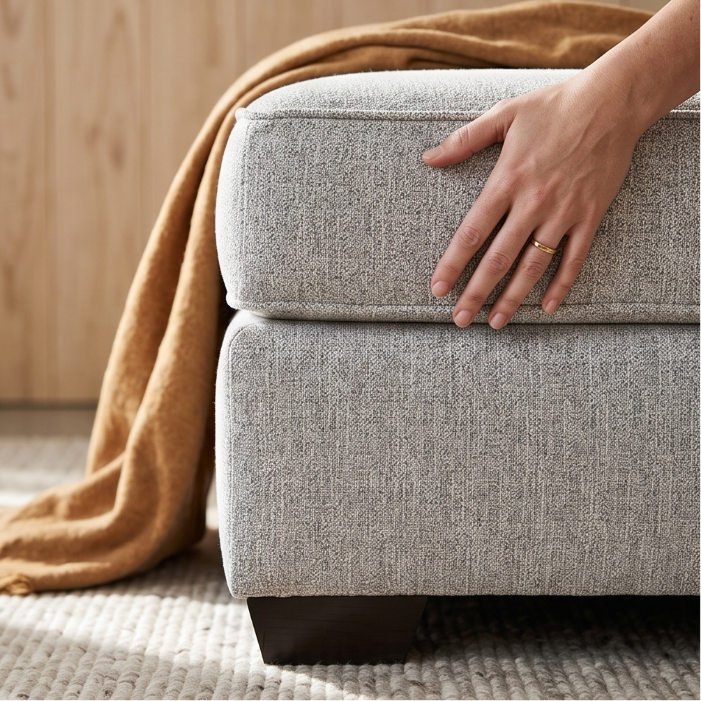 Pearce Ottoman In Soft Grey
