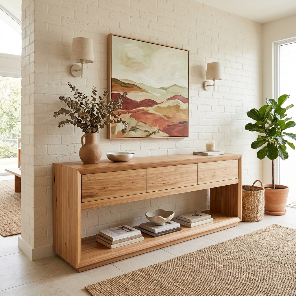 Sussex 200cm Hall Table In Australian Blackbutt Timber