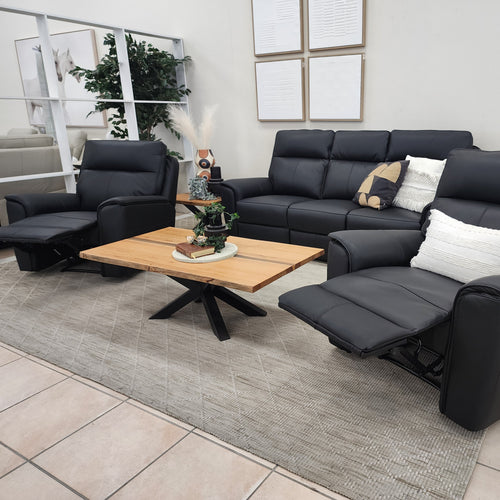 Liza 3+1+1 Package In Black Leather