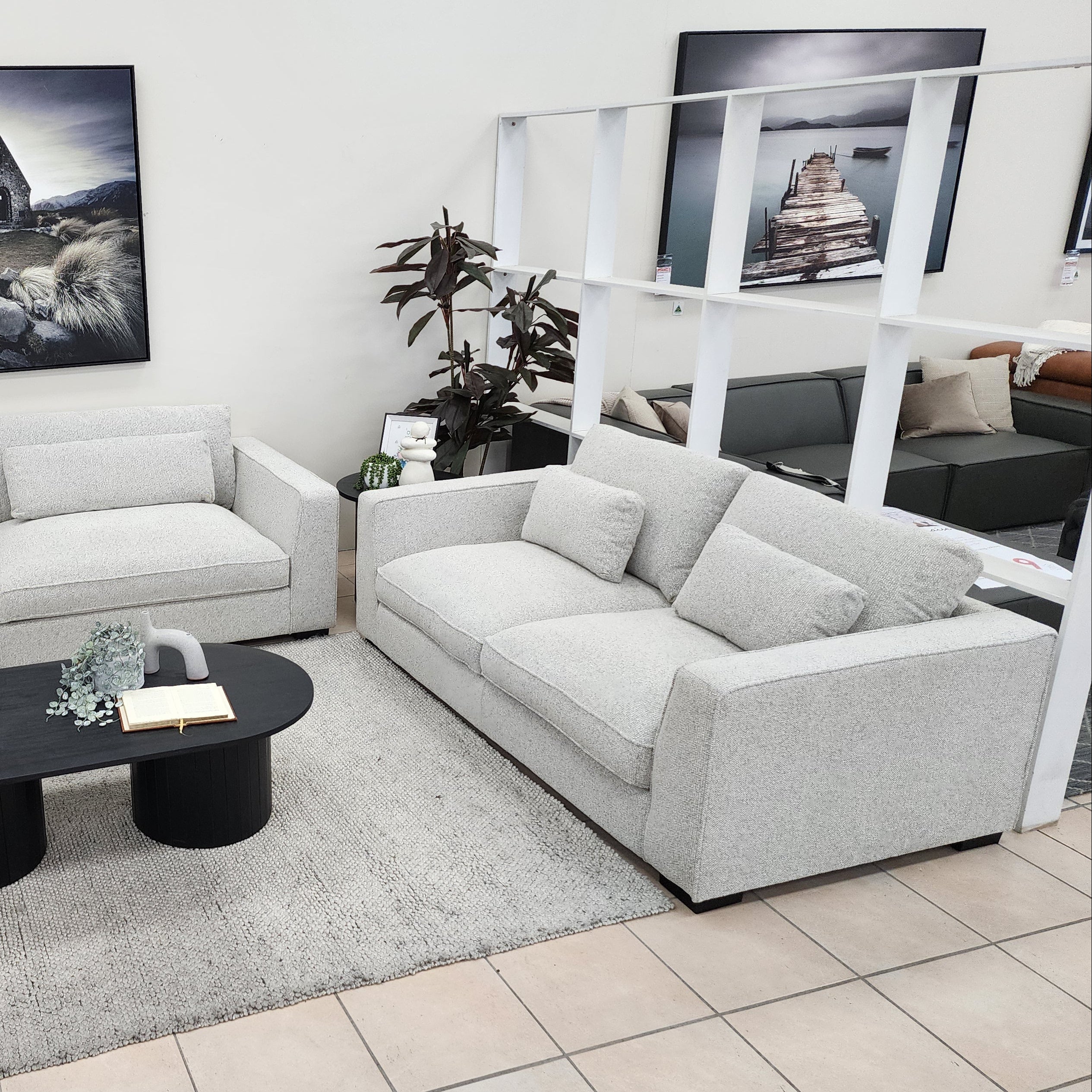 Justine 2 Seater In Salt & pepper