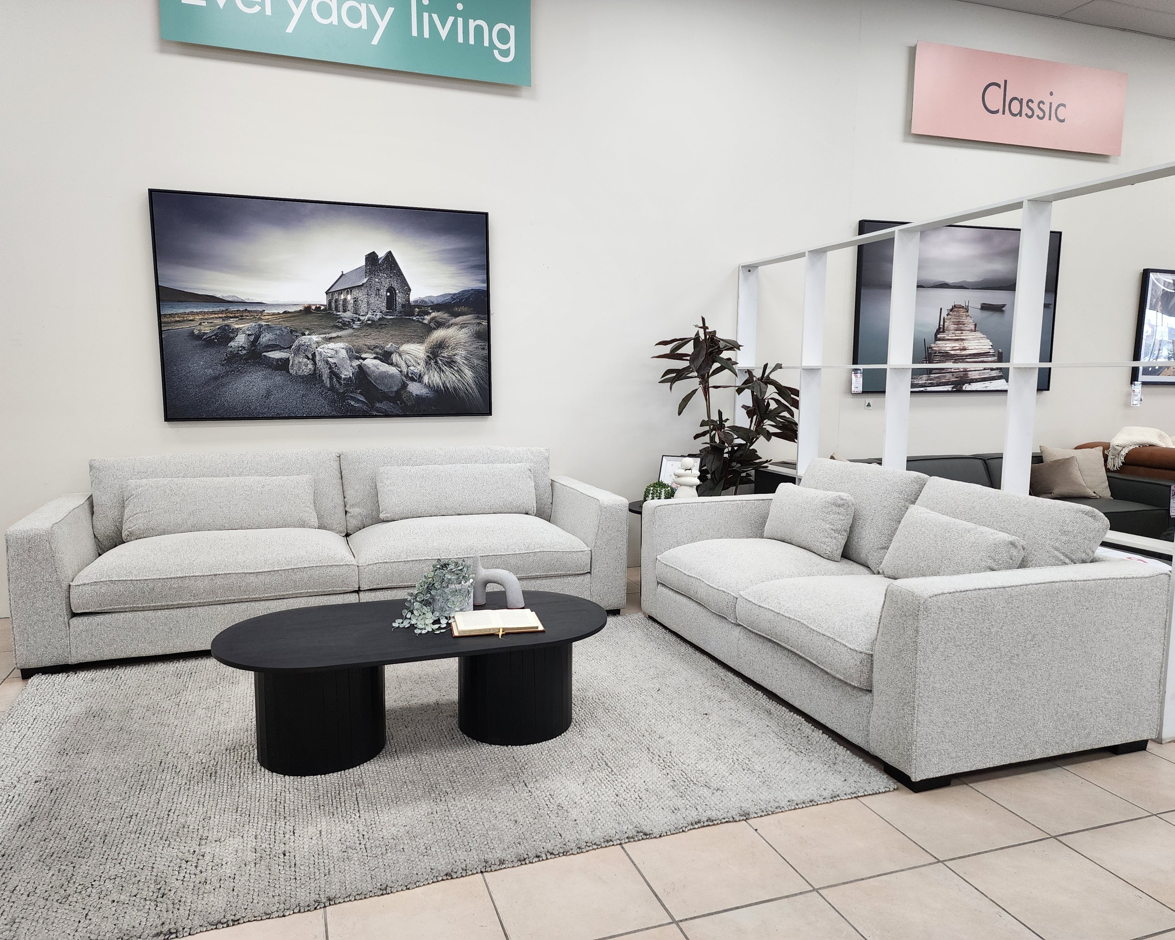 Justine 4+2 Seater Sofa Pair in Salt & Pepper