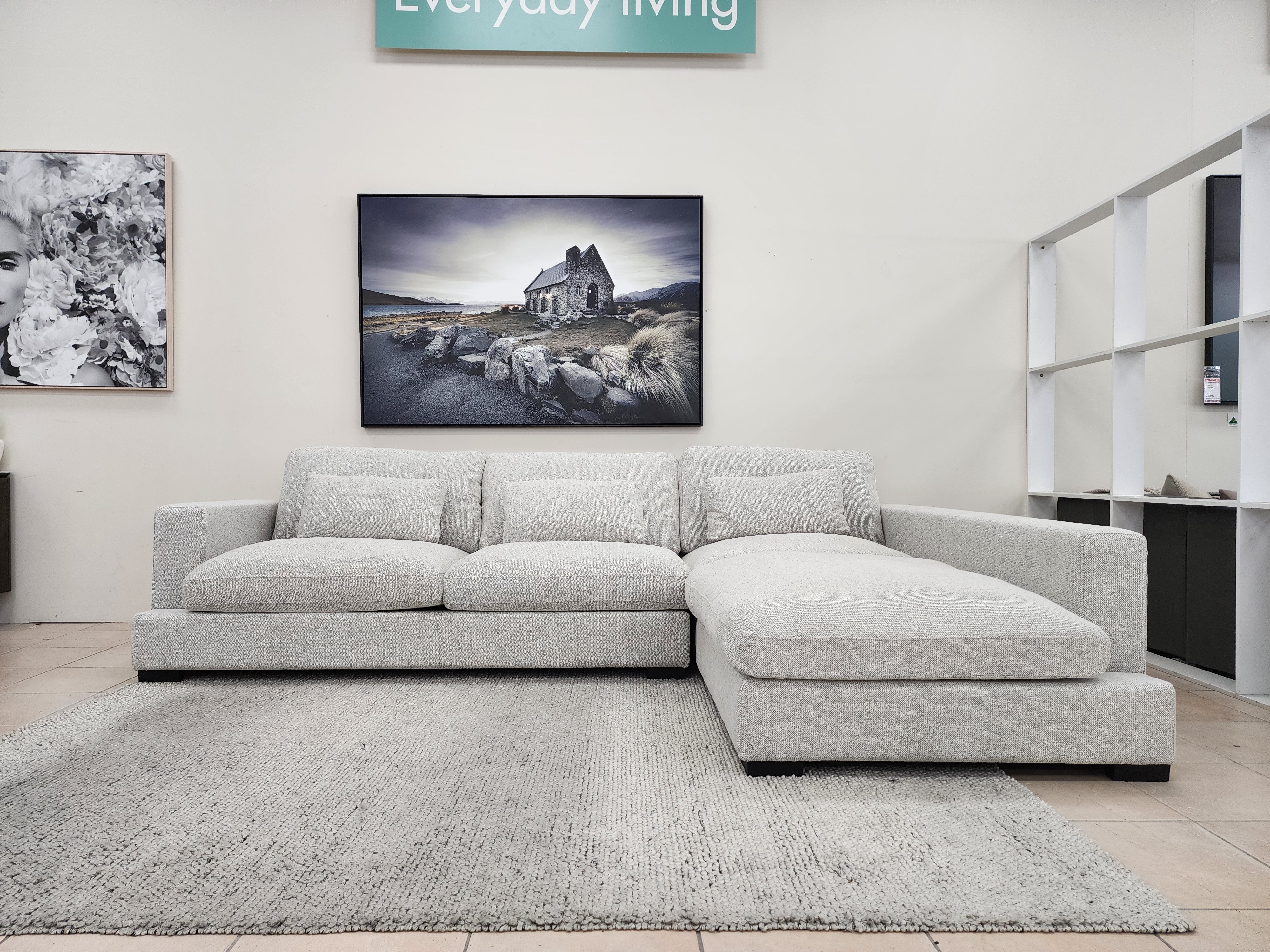 Montego Cloud Soft Corner Right Chaise In Salt & Pepper