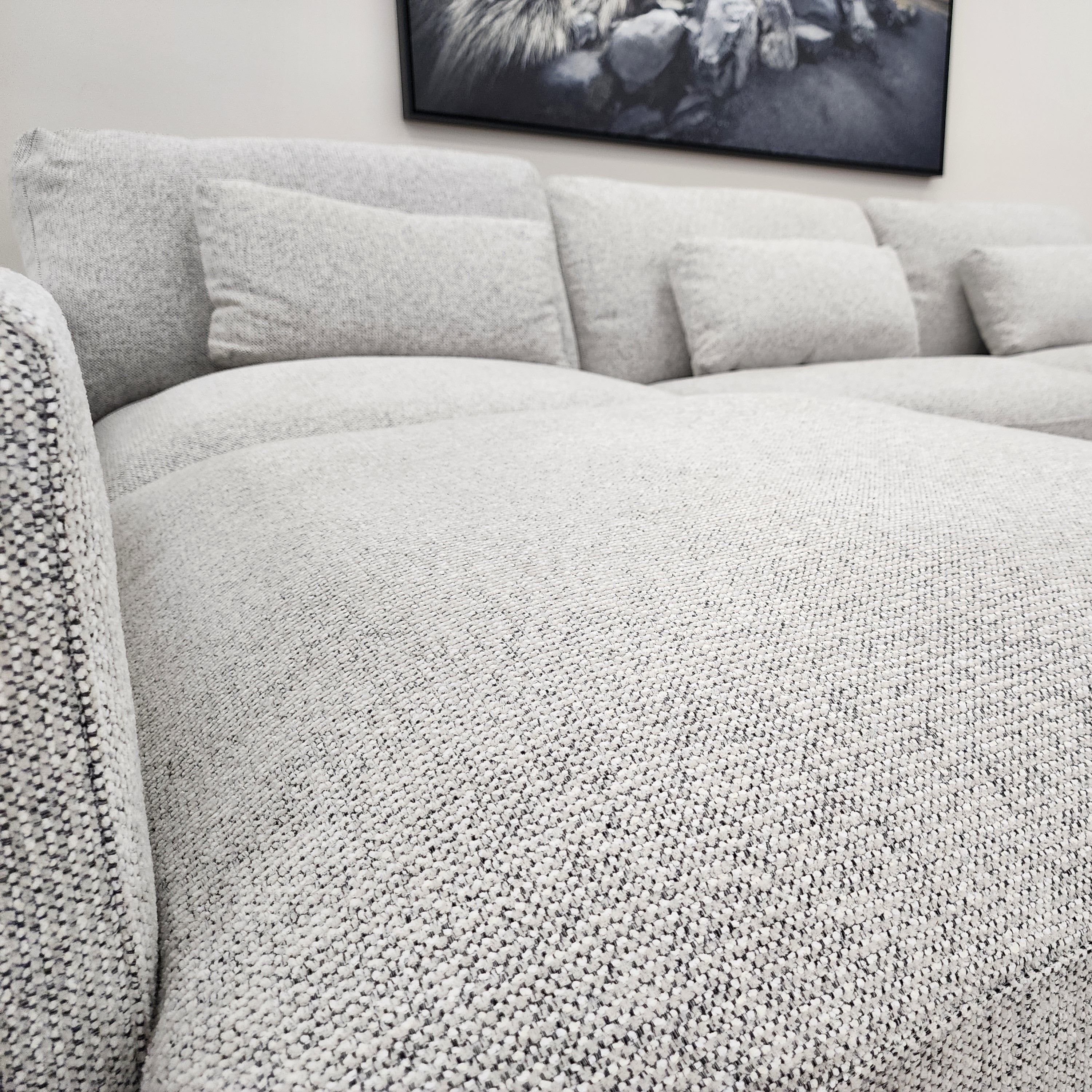 Montego Cloud Soft Corner Left Chaise In Salt & Pepper