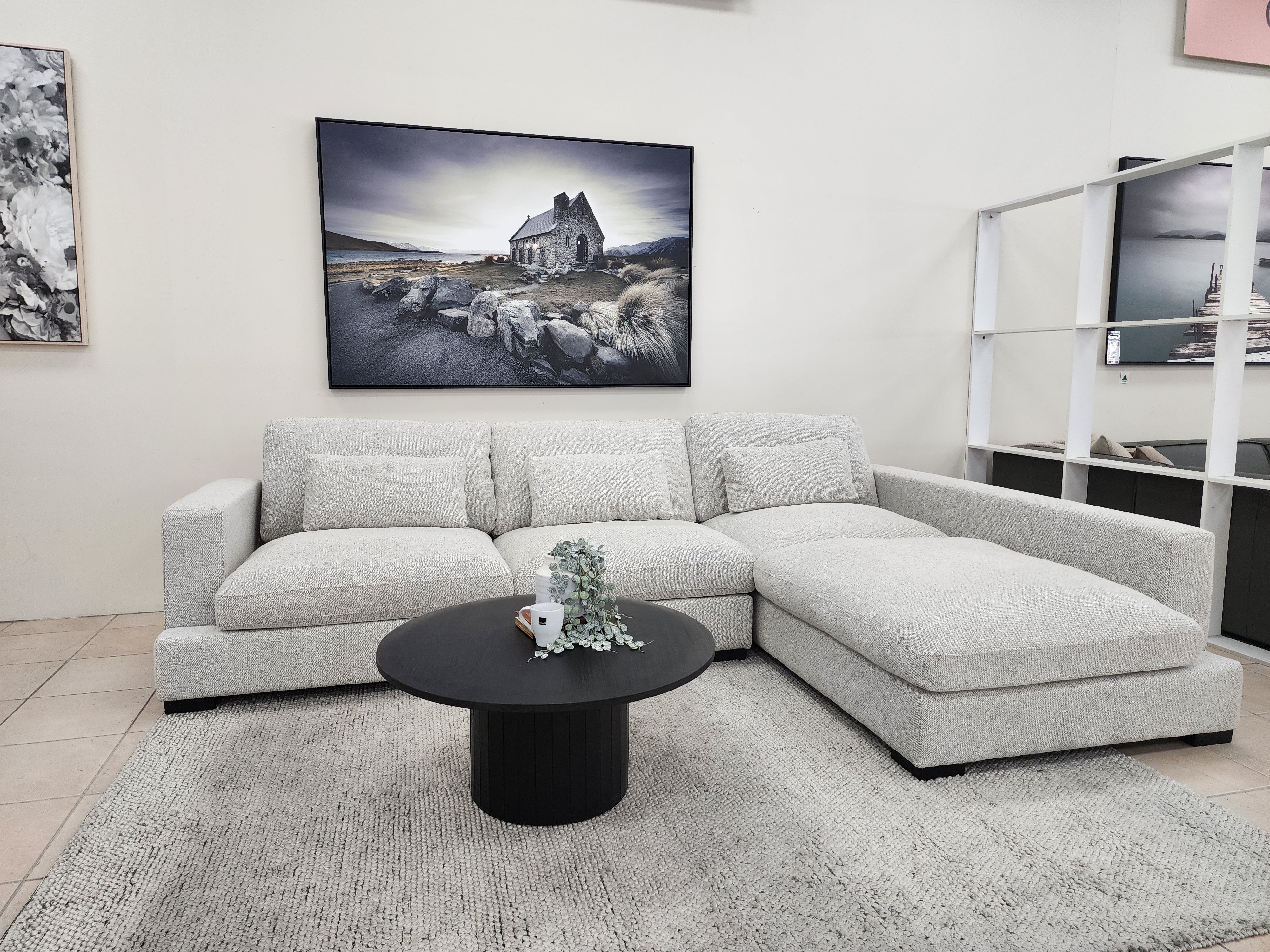 Montego Cloud Soft Corner Right Chaise In Salt & Pepper