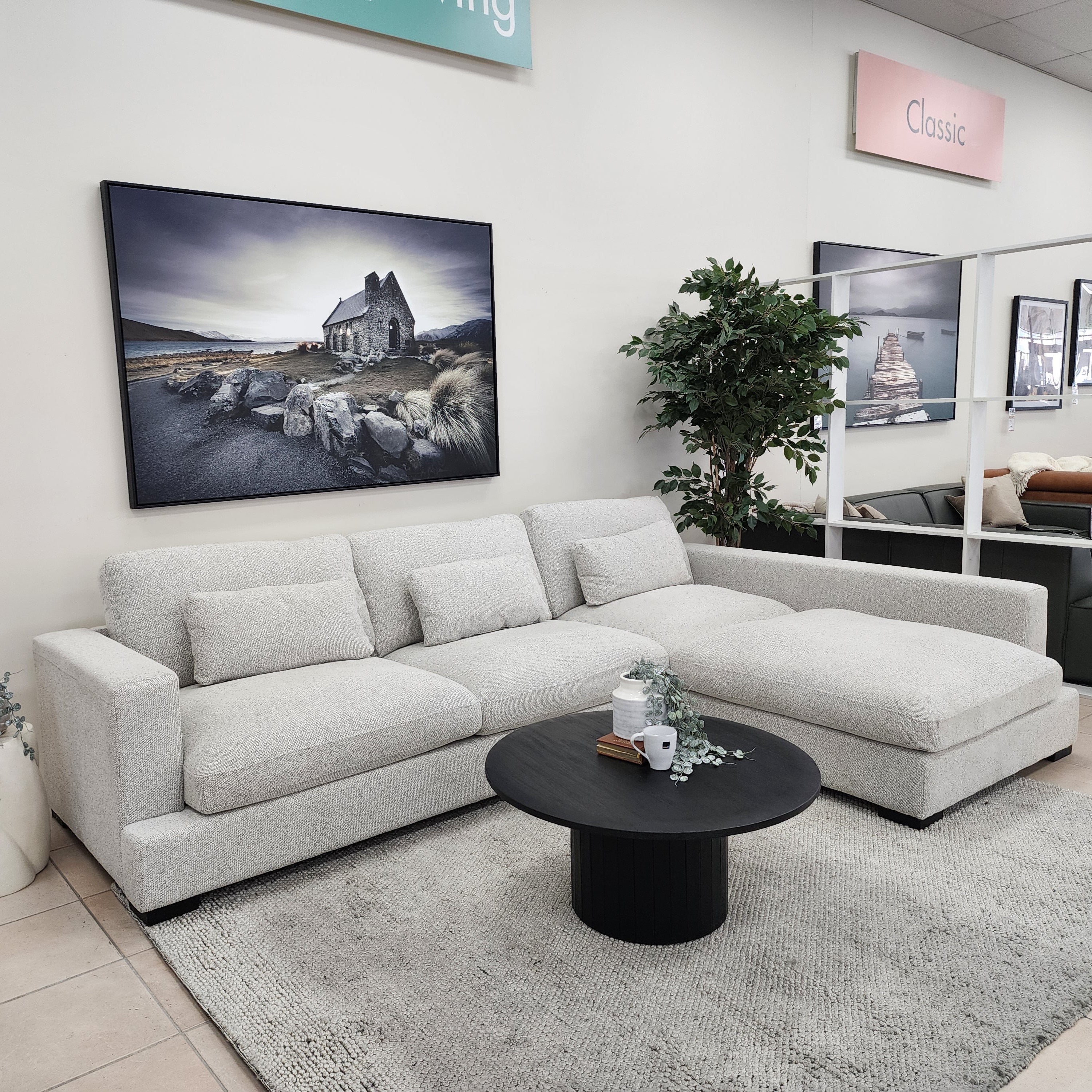 Montego Cloud Soft Corner Right Chaise In Salt & Pepper