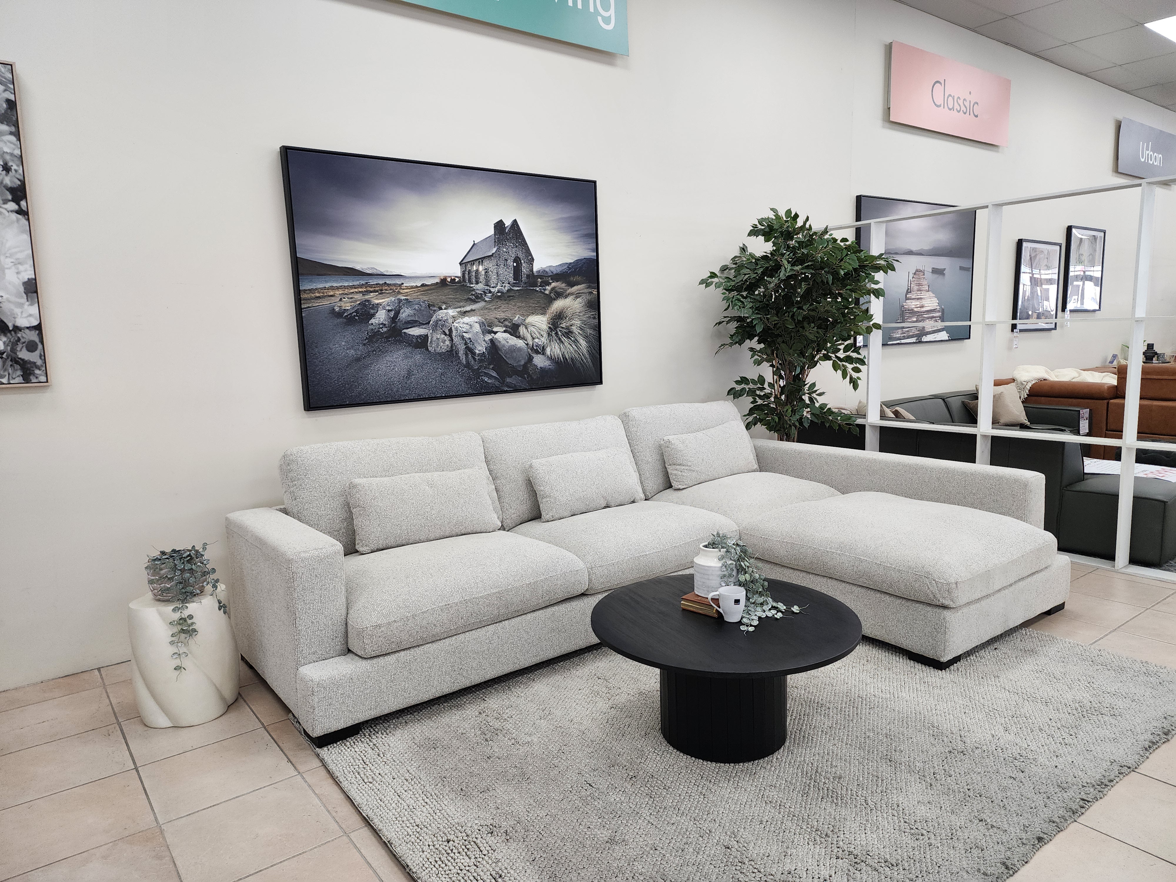 Montego Cloud Soft Corner Right Chaise In Salt & Pepper