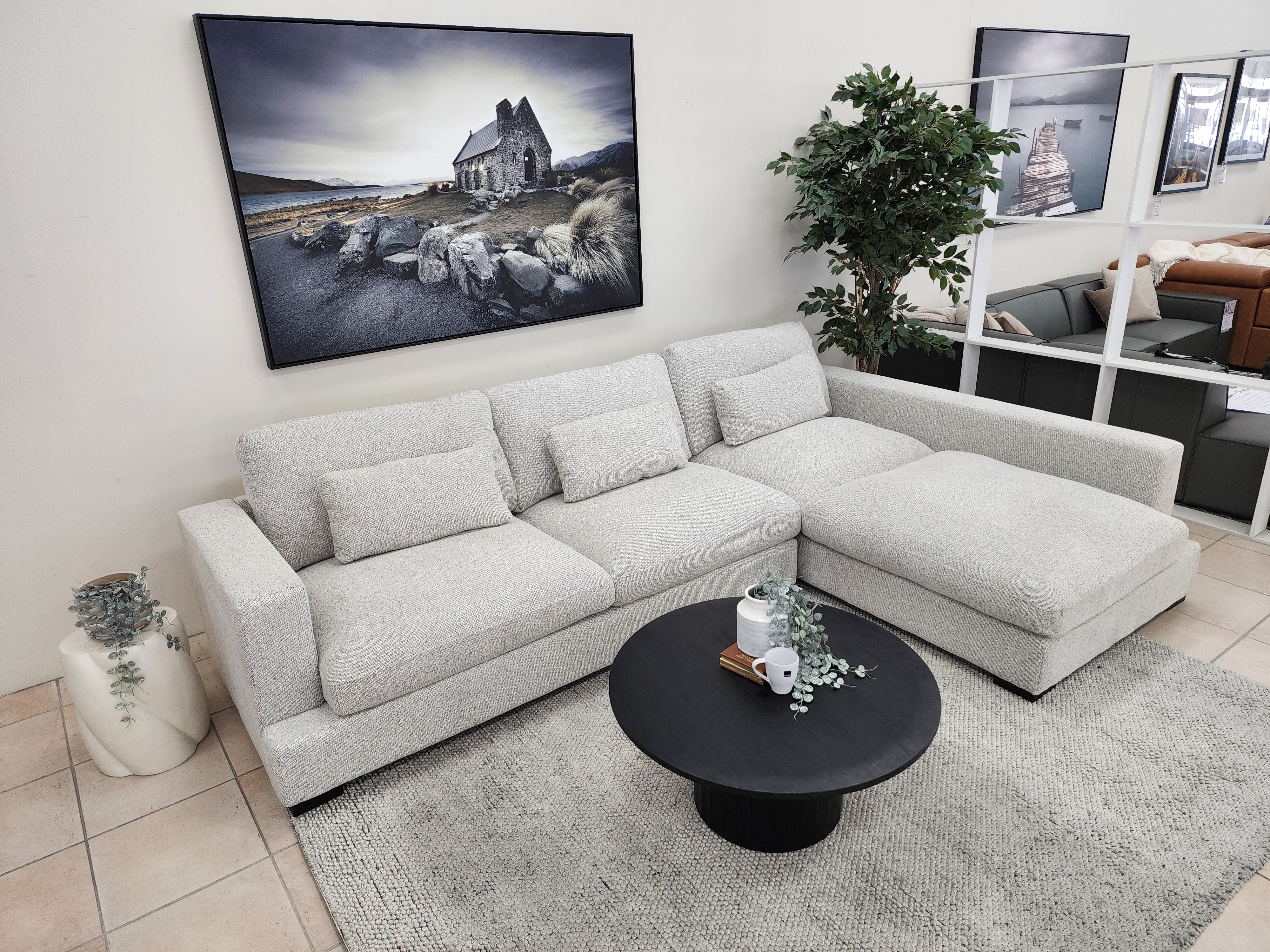 Montego Cloud Soft Corner Right Chaise In Salt & Pepper