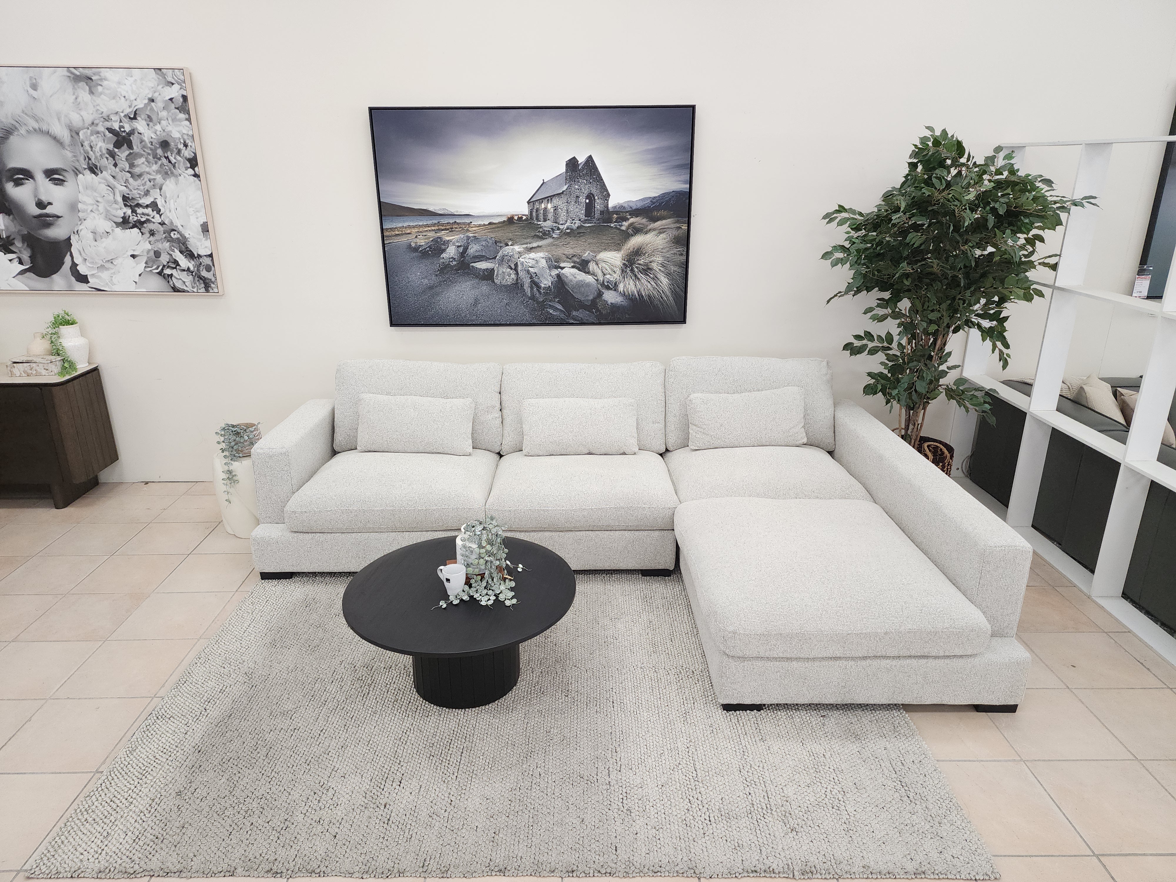 Montego Cloud Soft Corner Right Chaise In Salt & Pepper