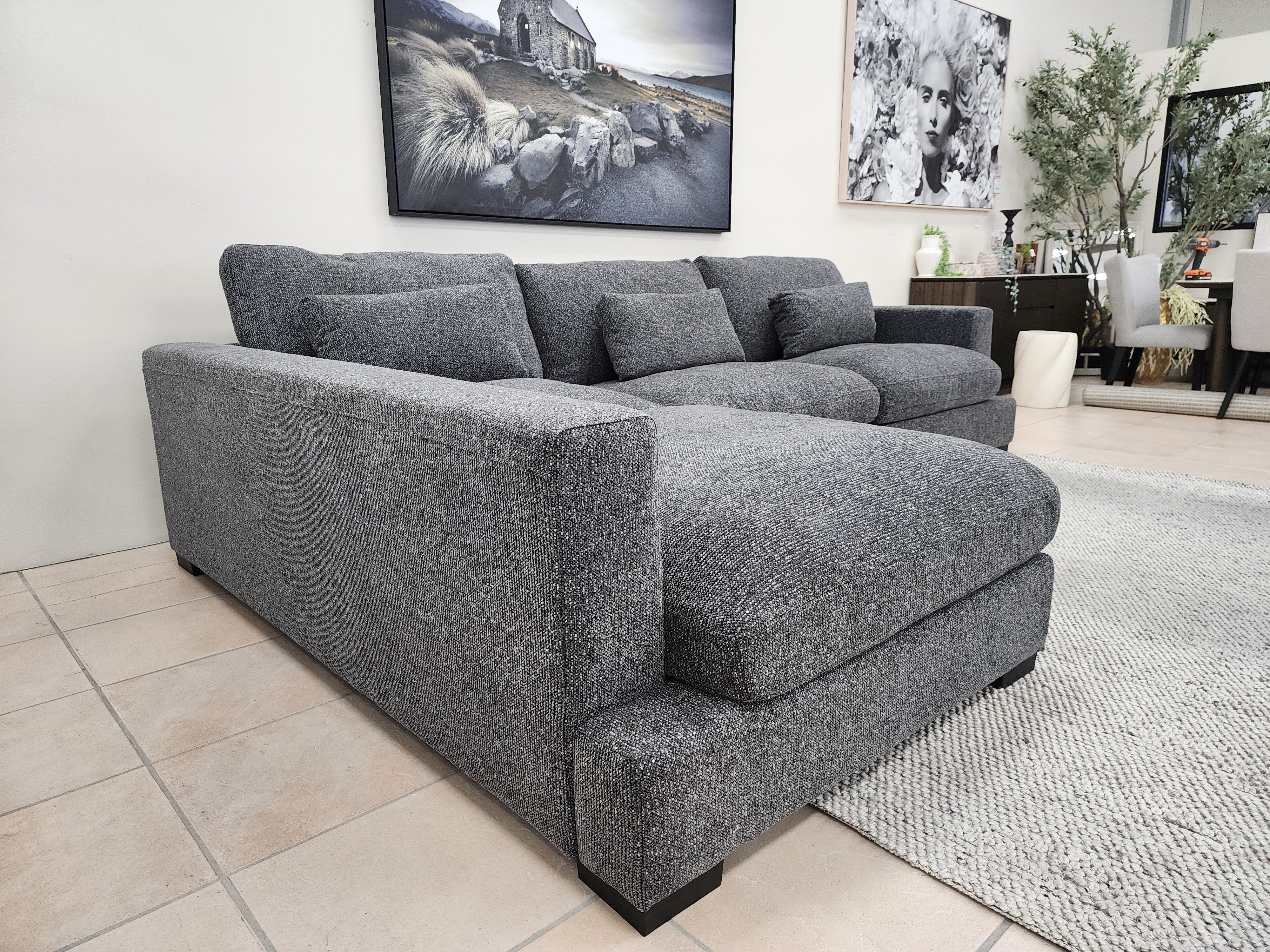 Montego Cloud Soft Corner Left Chaise In Charcoal