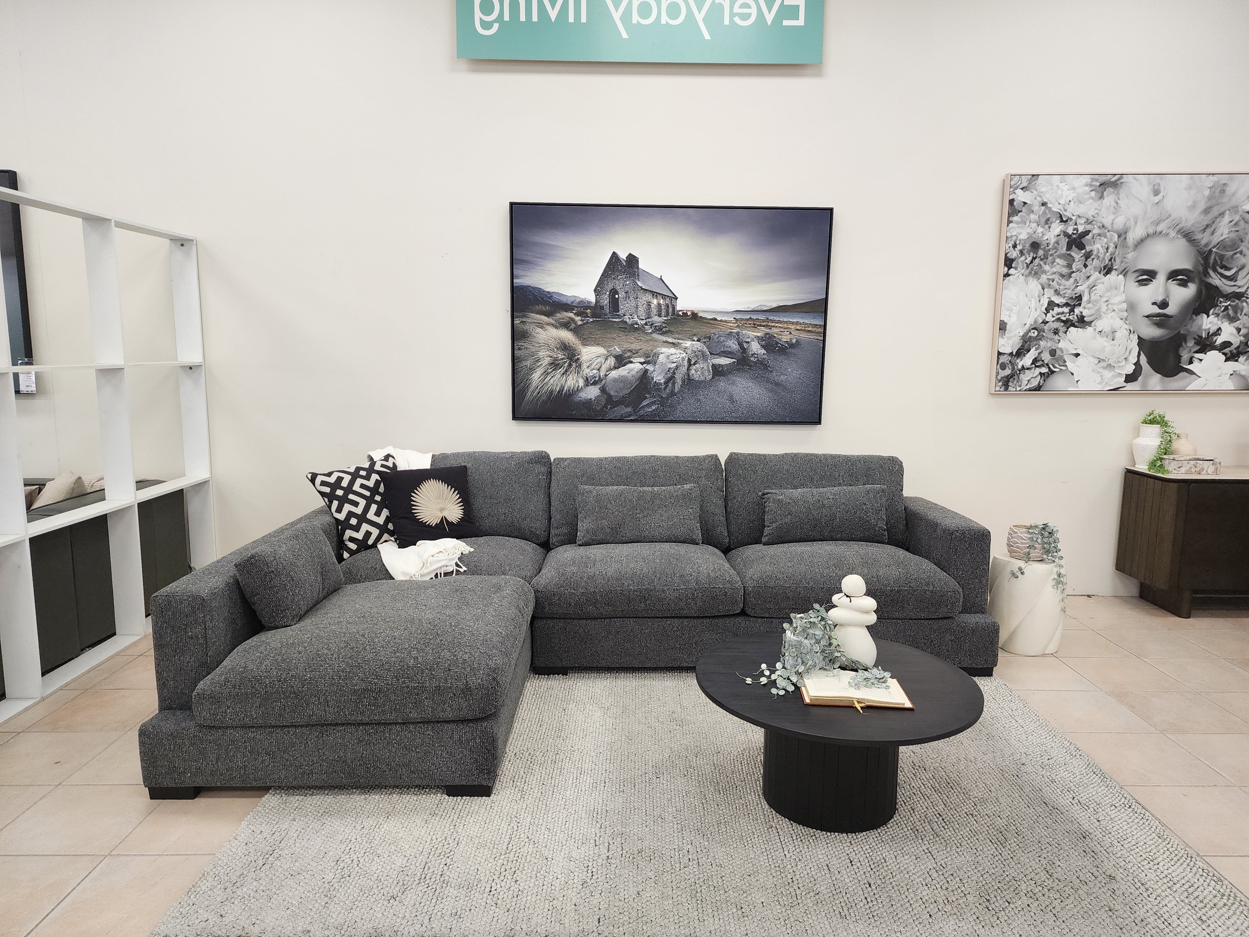 Montego Cloud Soft Corner Left Chaise In Charcoal