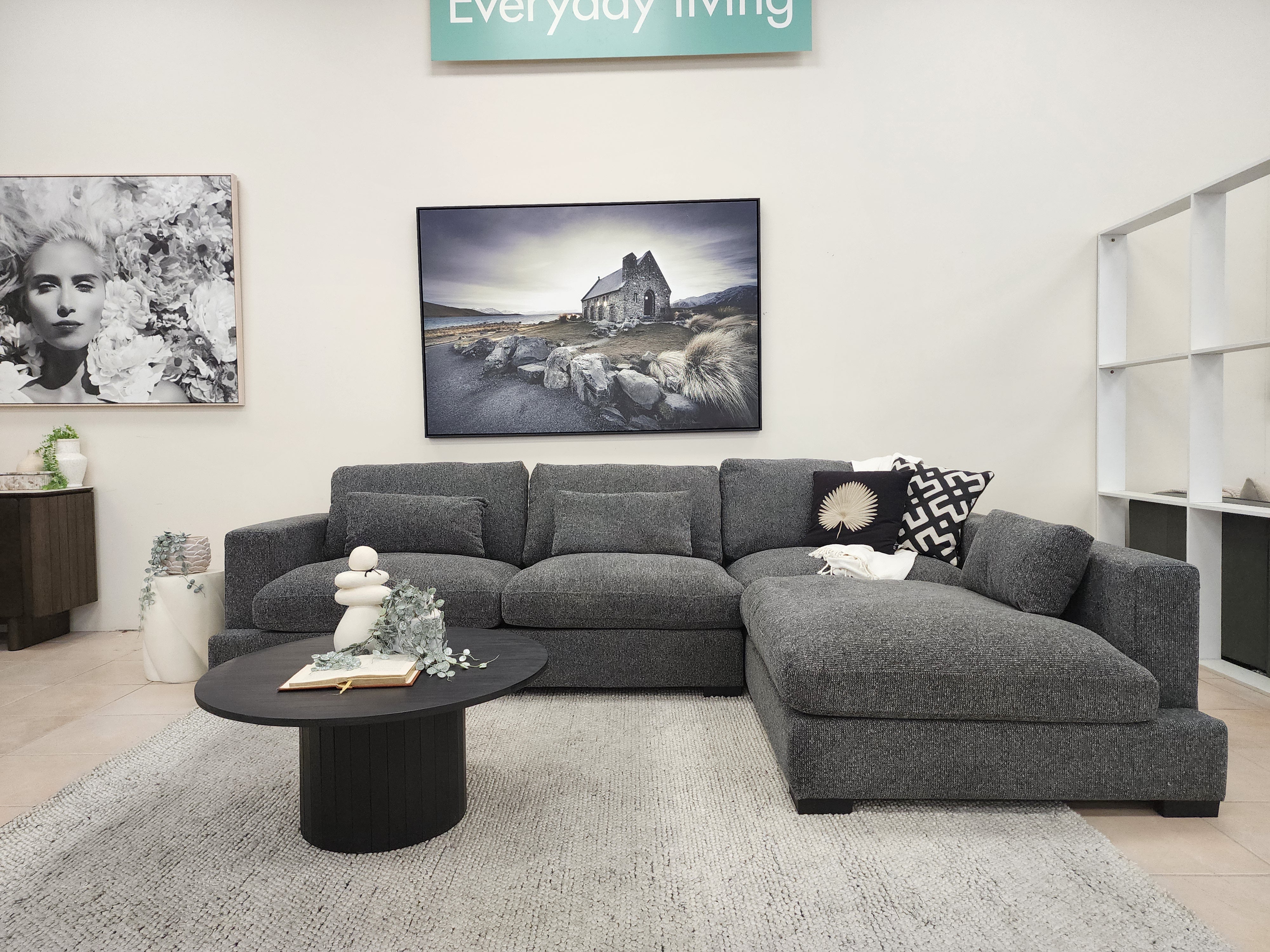 Montego Cloud Soft Corner Right Chaise In Charcoal