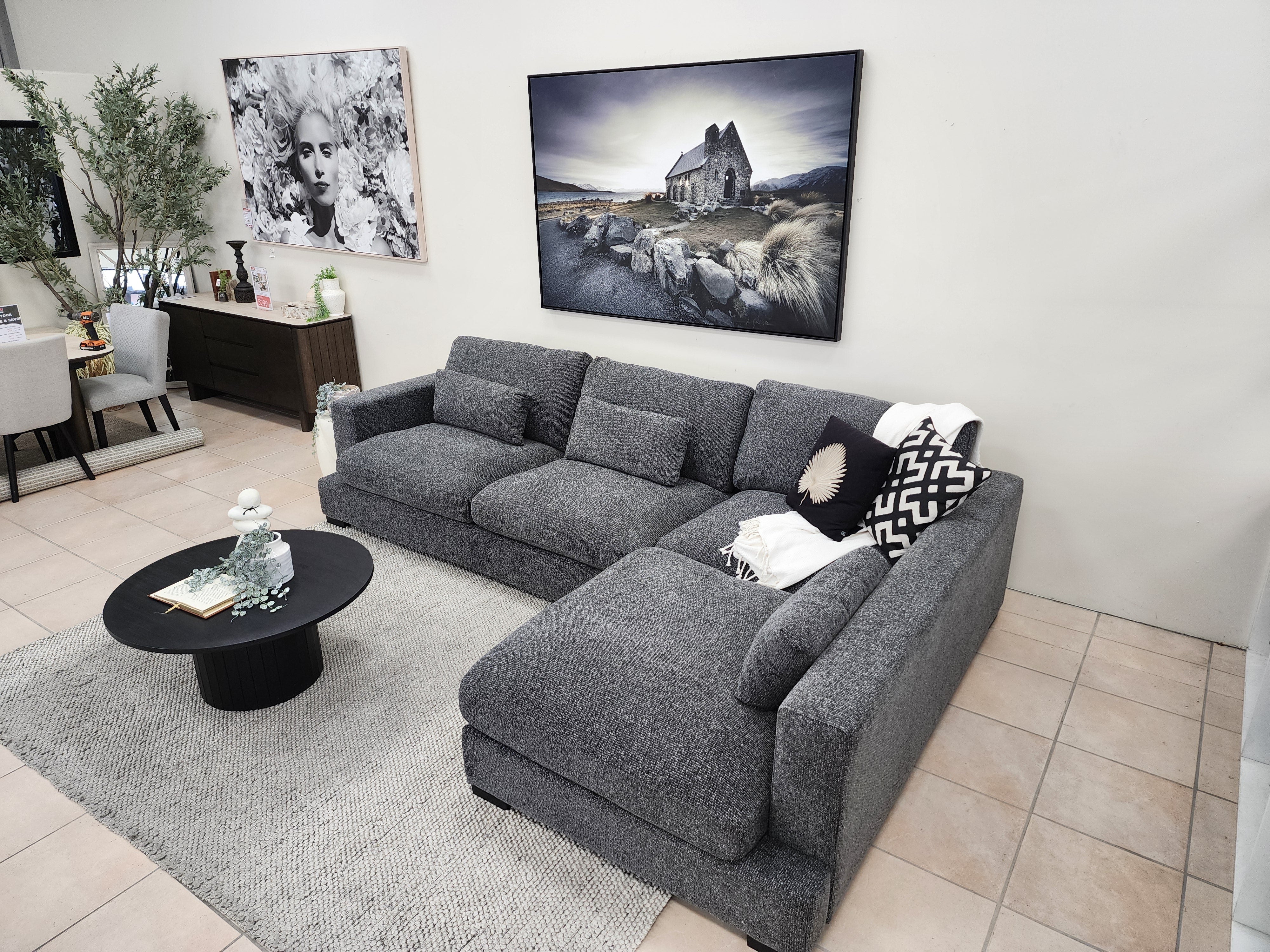 Montego Cloud Soft Corner Right Chaise In Charcoal