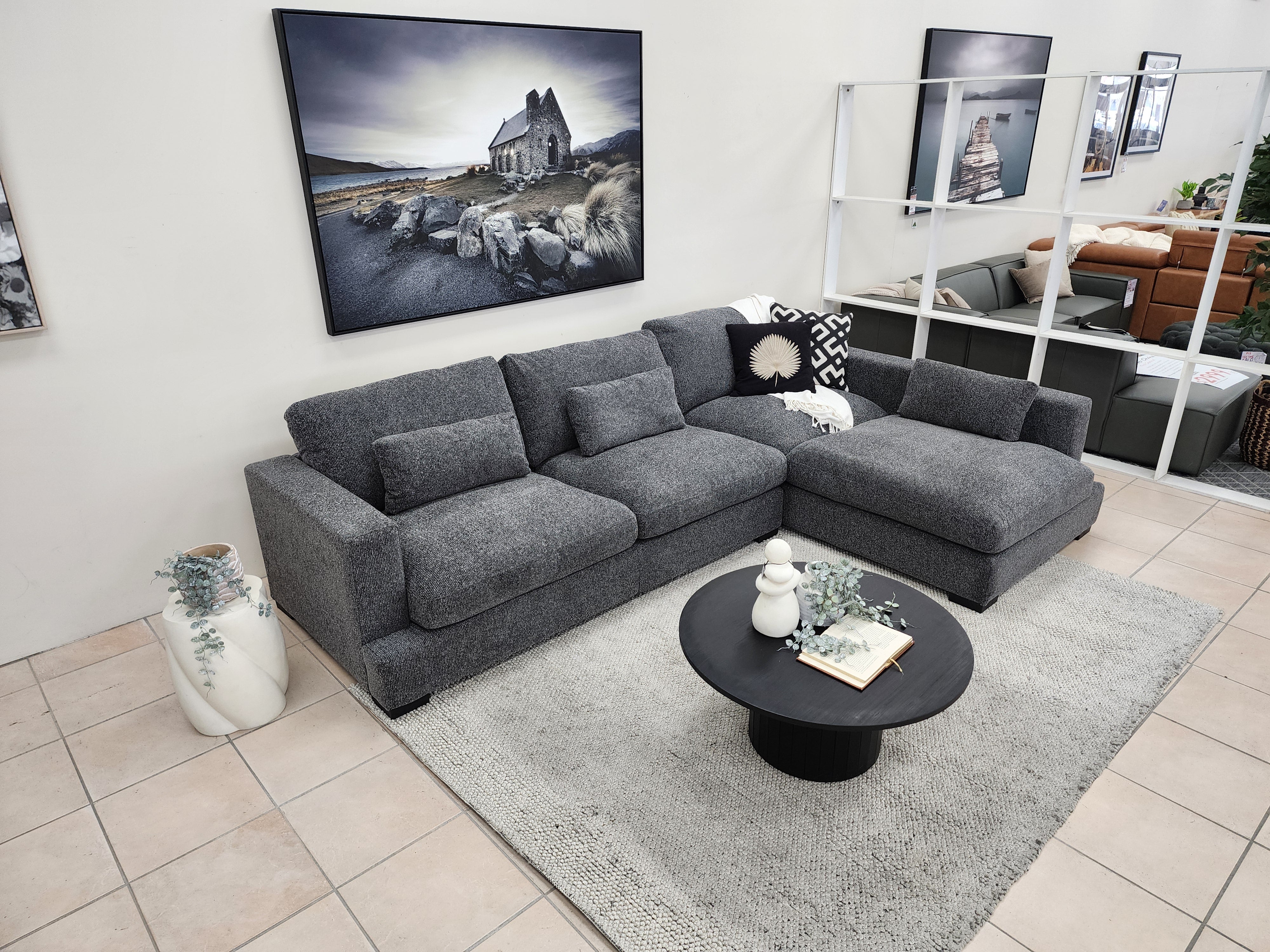 Montego Cloud Soft Corner Right Chaise In Charcoal