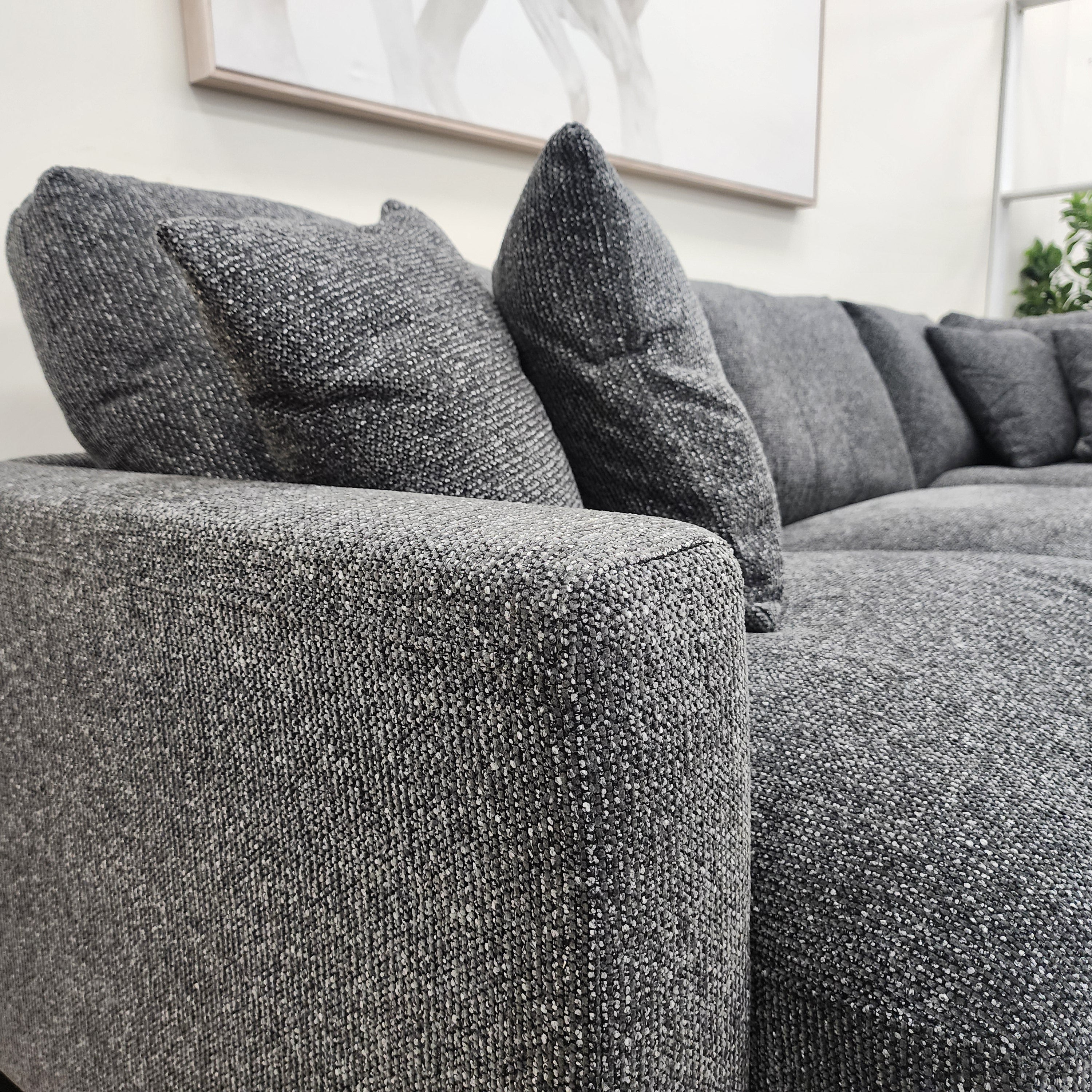 Quintin Cloud Soft Corner Lounge In Charcoal