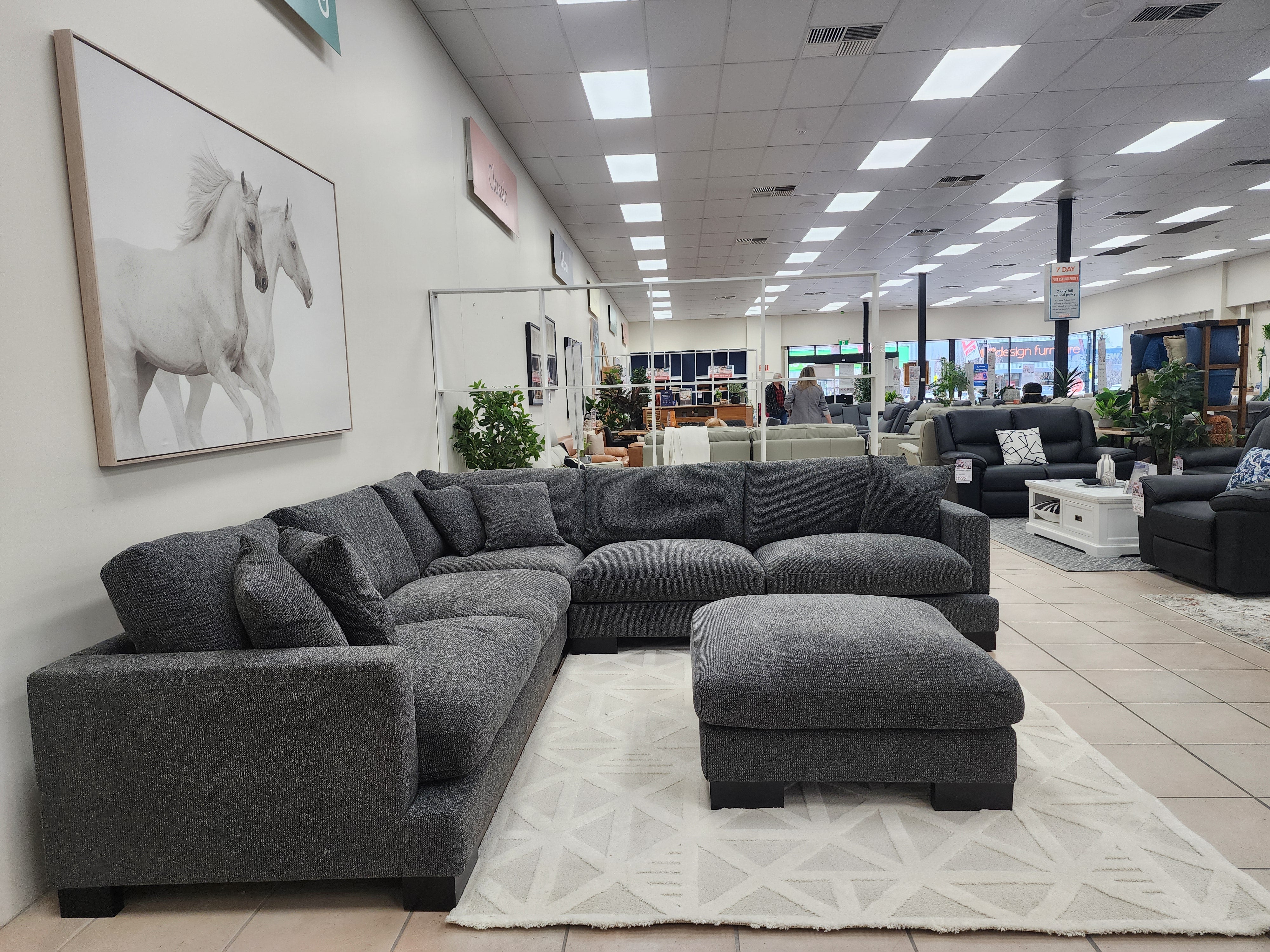 Quintin Cloud Soft Corner Lounge In Charcoal