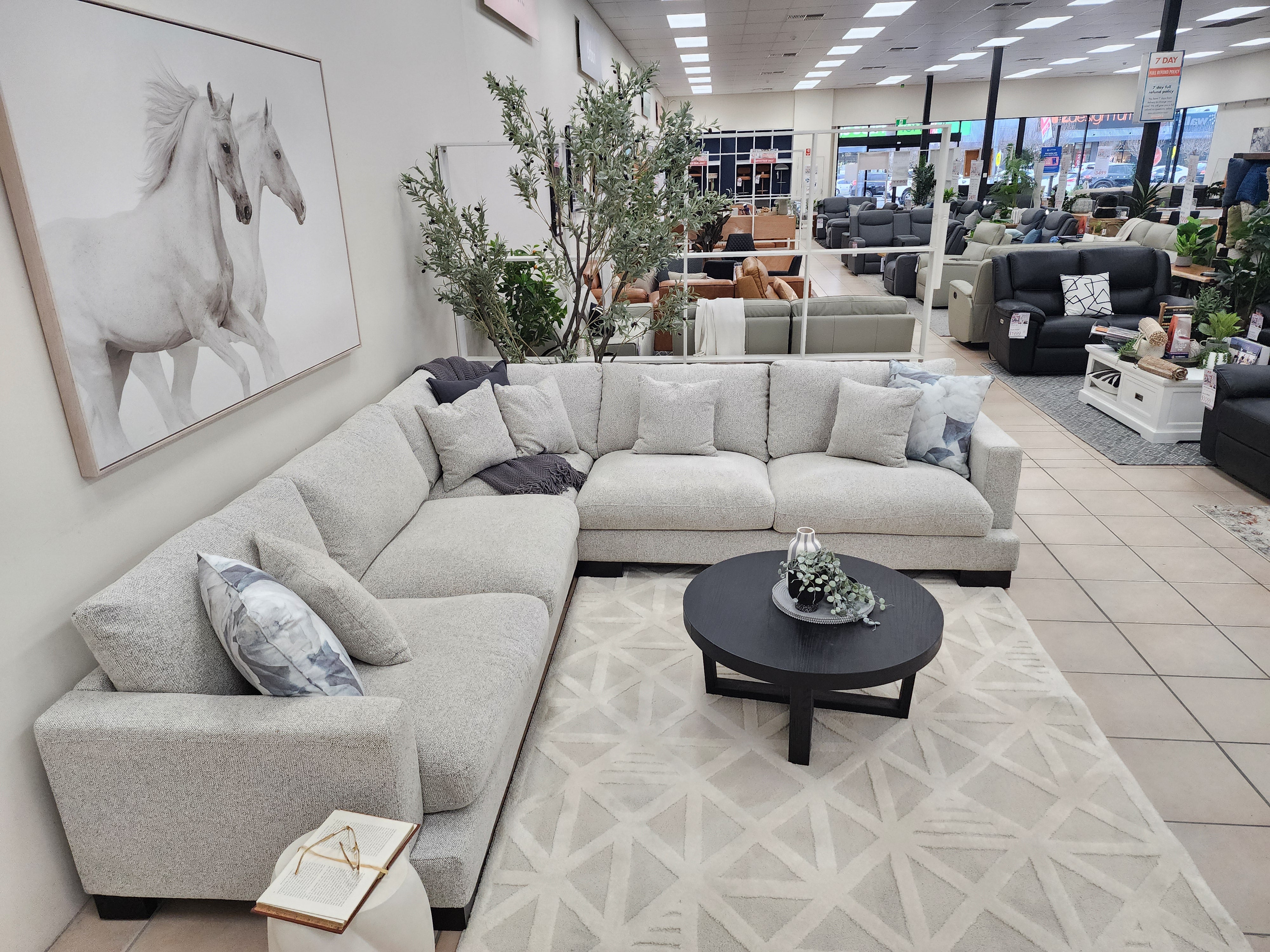 Quintin Cloud Soft Corner Lounge In Salt & Pepper