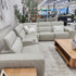 Haines Modular Lounge With 3 Dual Motor Electric Recliners In Light Grey Leather