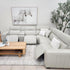 Haines Modular Lounge With 3 Dual Motor Electric Recliners In Light Grey Leather