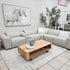Haines Modular Lounge With 3 Dual Motor Electric Recliners In Light Grey Leather
