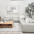 Haines Modular Lounge With 3 Dual Motor Electric Recliners In Light Grey Leather