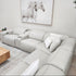 Haines Modular Lounge With 3 Dual Motor Electric Recliners In Light Grey Leather