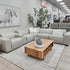 Haines Modular Lounge With 3 Dual Motor Electric Recliners In Light Grey Leather