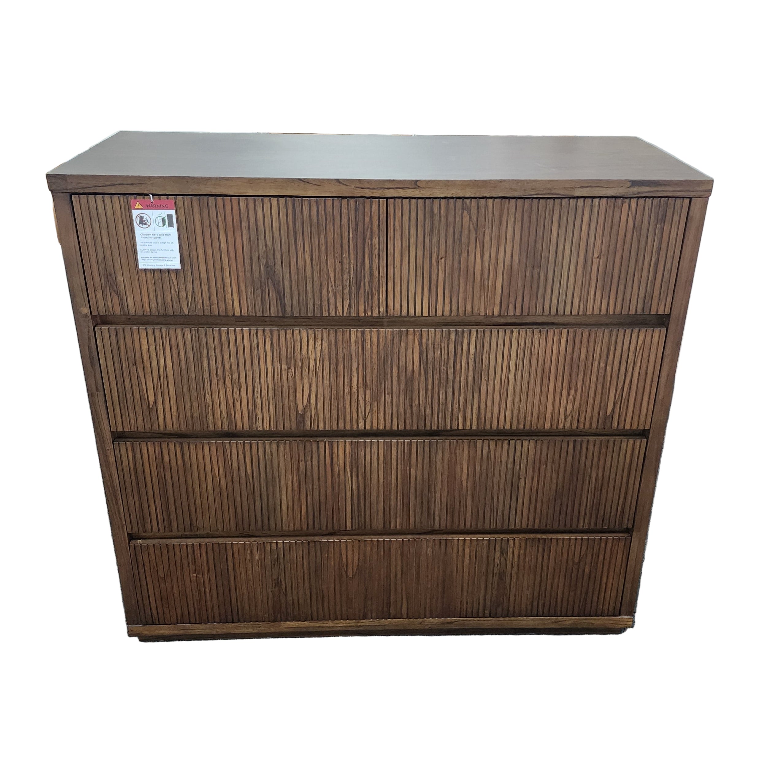 Flinders tall boy in pecan finish AUS06