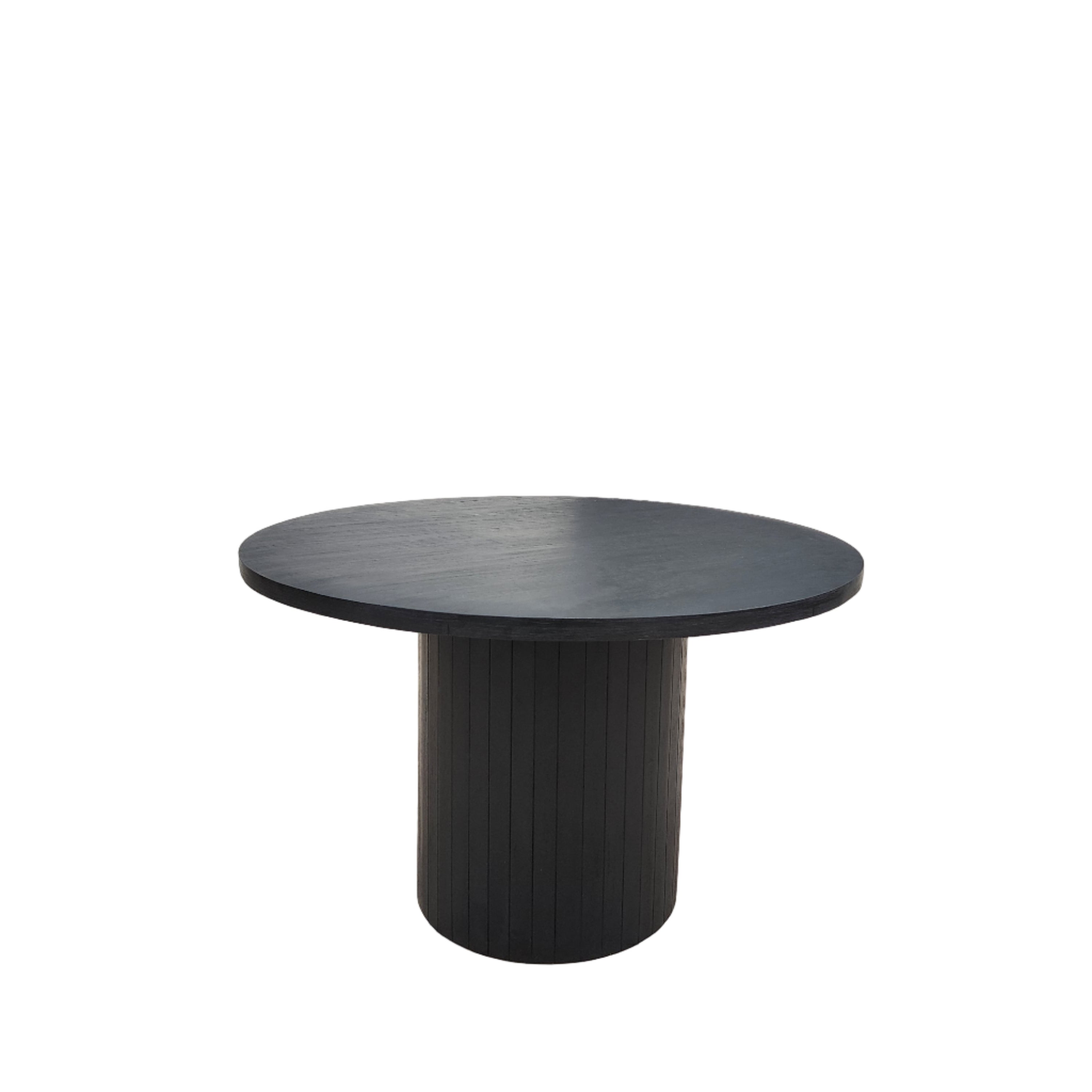 Athena 1200 round dining table in shadow black finish LU015