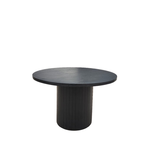 Athena 1200 round dining table in shadow black finish LU015