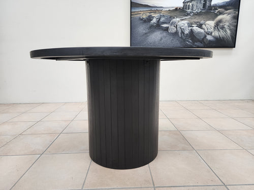 Athena 1200 round dining table in shadow black finish LU015